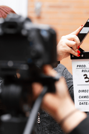 un appareil photo numérique sur un tournage de film